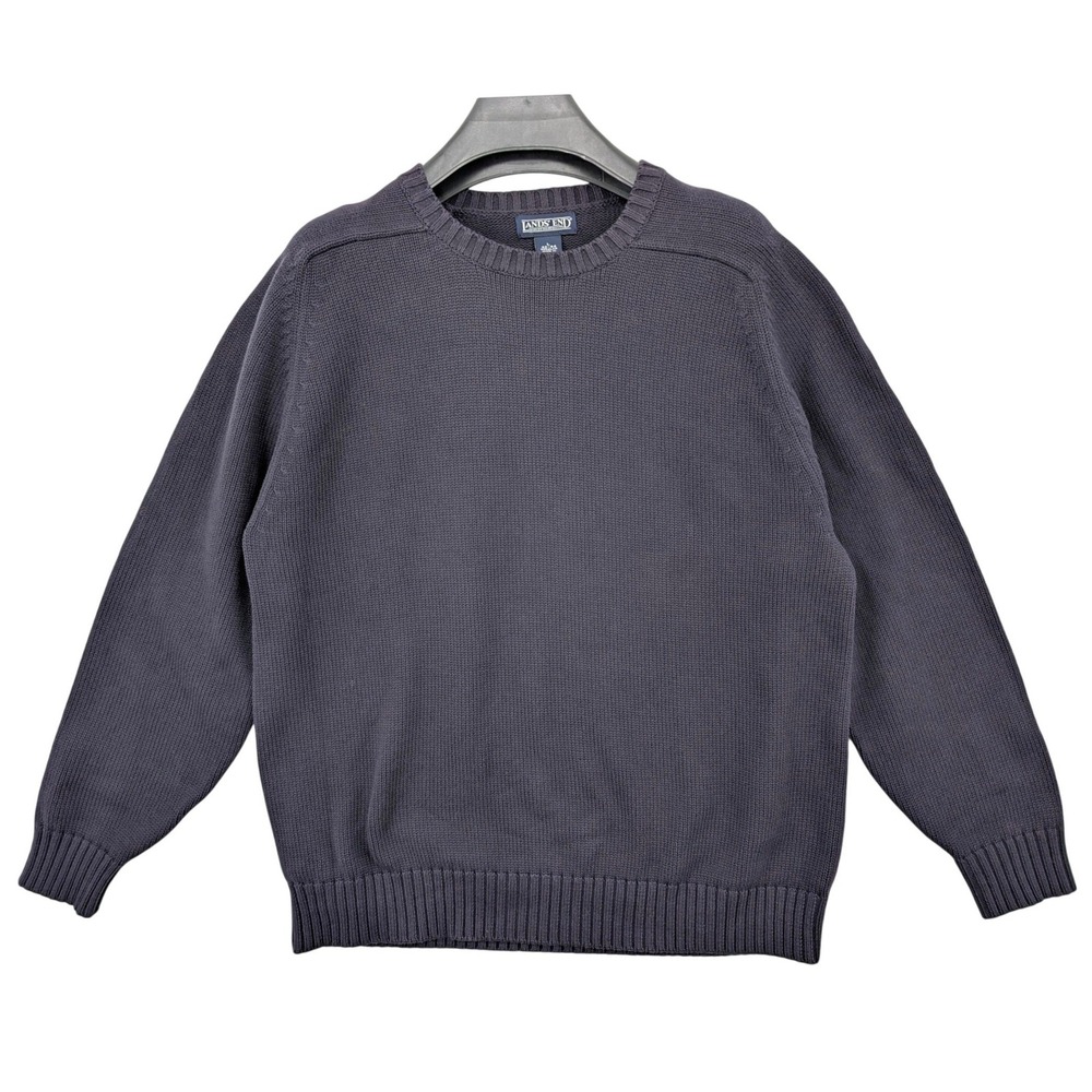 Vintage Lands' End Made in Japan Crewneck Knit Sweater Navy Blue Size L 42-44